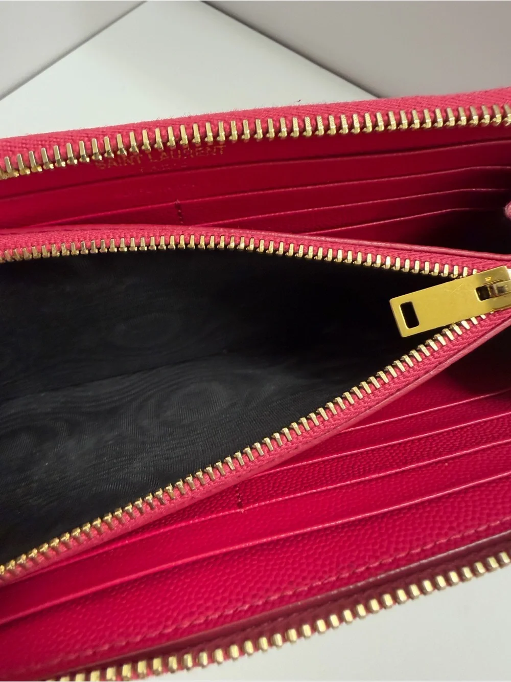 Saint Laurent monogram zip around continental wallet
